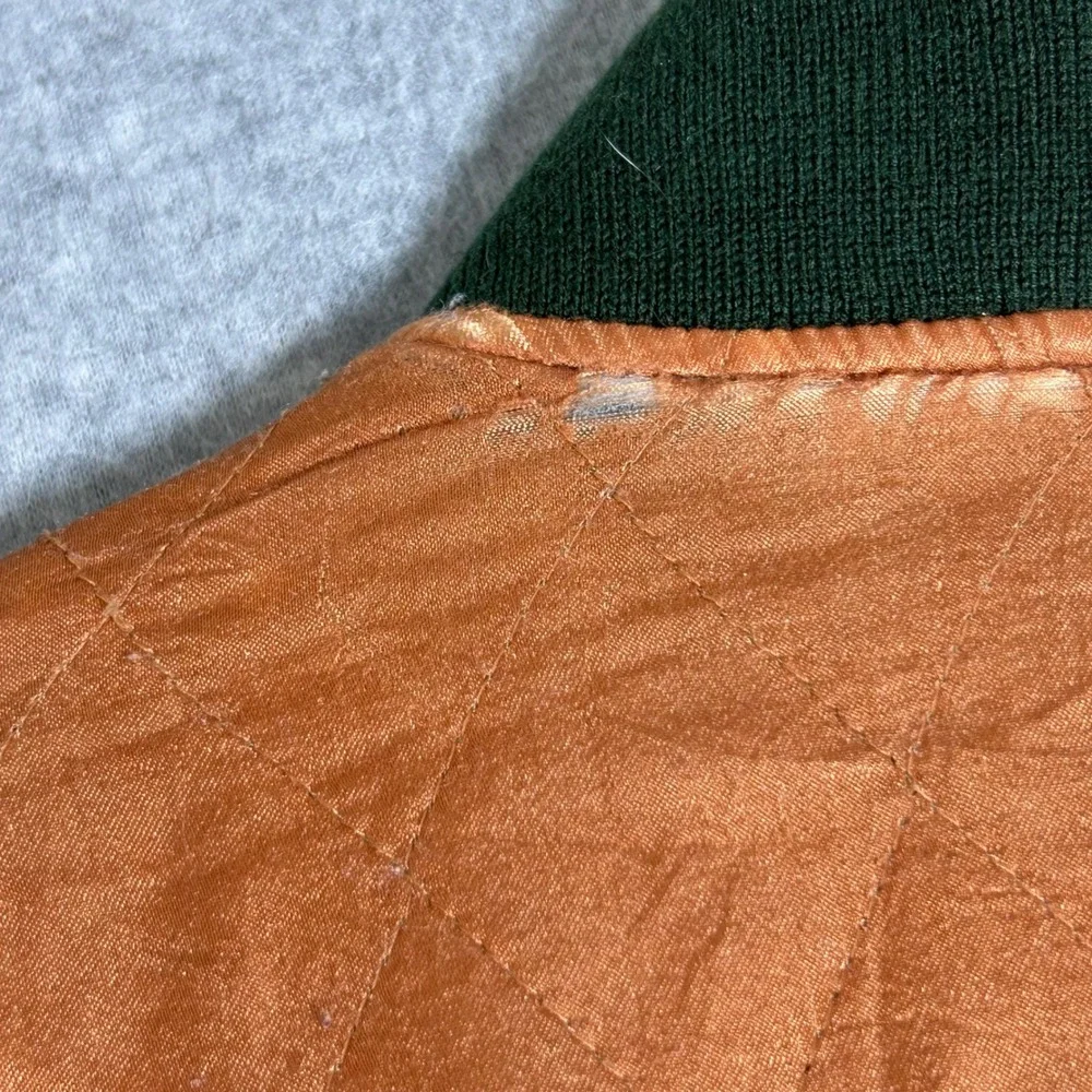 VTG 80s Reversible MA-1 Bomber Jacket Green Orange Made in Korea Flight L Gorp